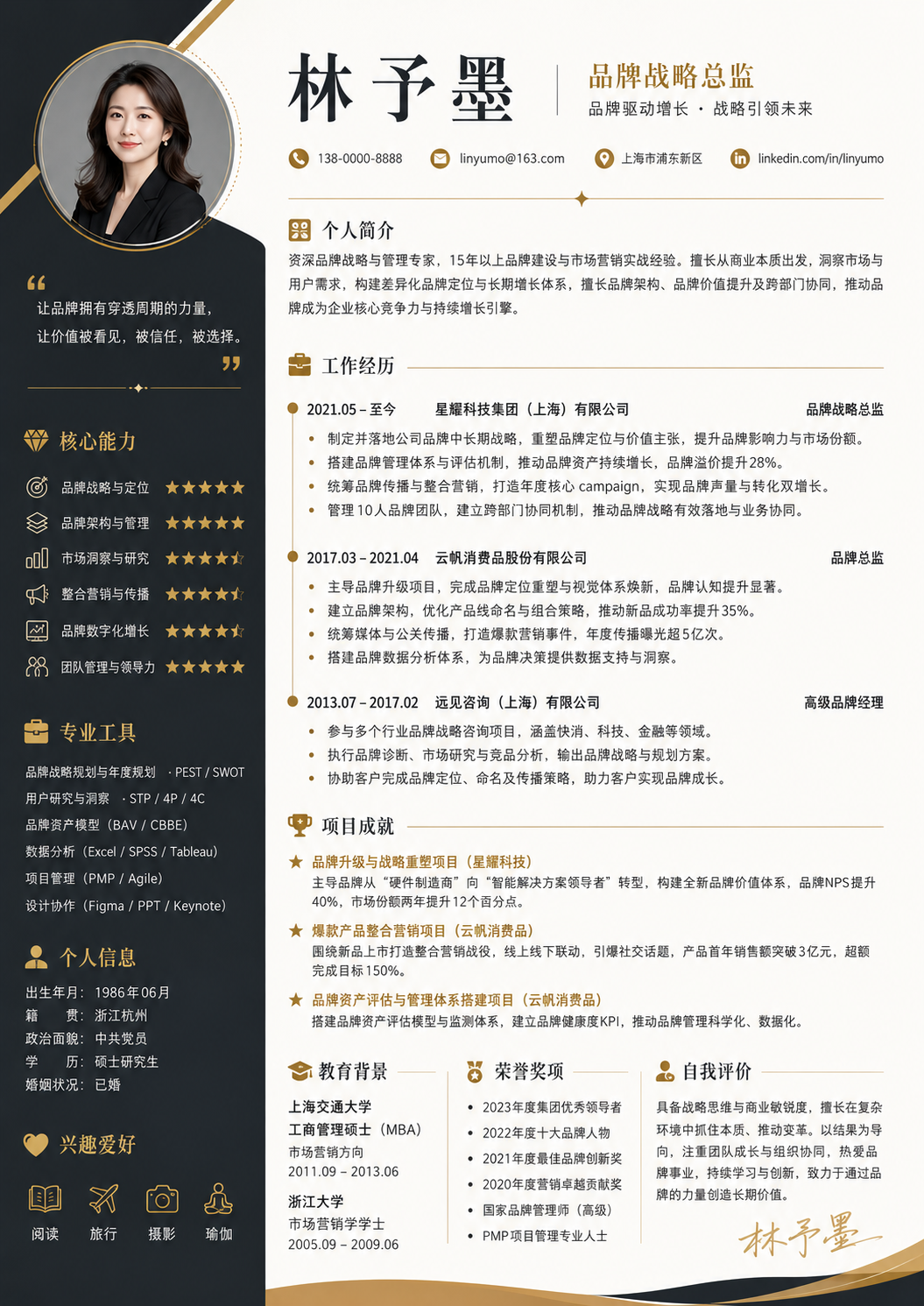品牌战略简历模板预览图