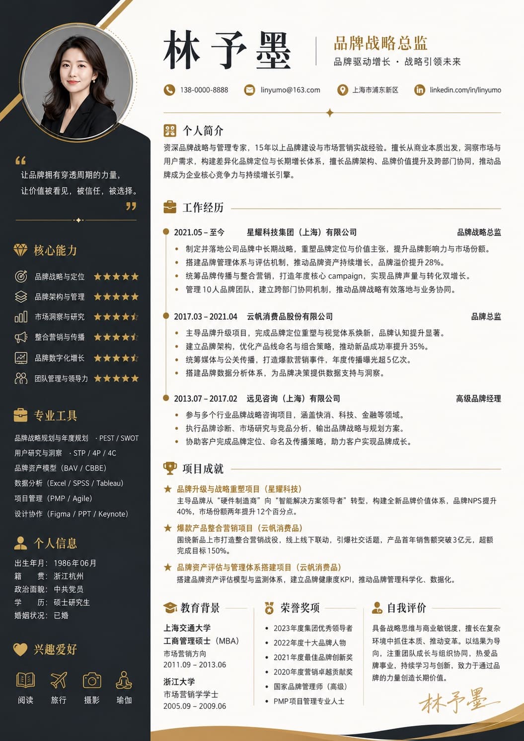 品牌战略总监 · 高端金黑